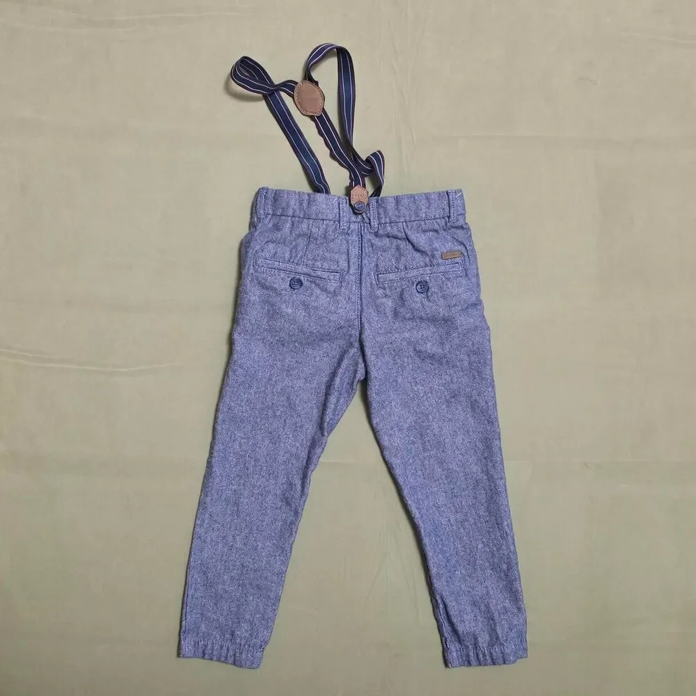 L.O.G.G. Label of graded goods H&M boys' 4-5 Y Blue pants with suspenders